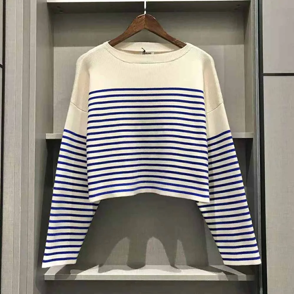 Celine Boxy Mariniere Sweater in Striped Cotton for Women Celine Boxy Mariniere Sweater in Striped Cotton for Women