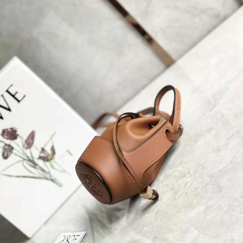 Loewe Nano Balloon Bag in Nappa and Calfskin for Women in Brown Loewe Nano Balloon Bag in Nappa and Calfskin for Women in Brown
