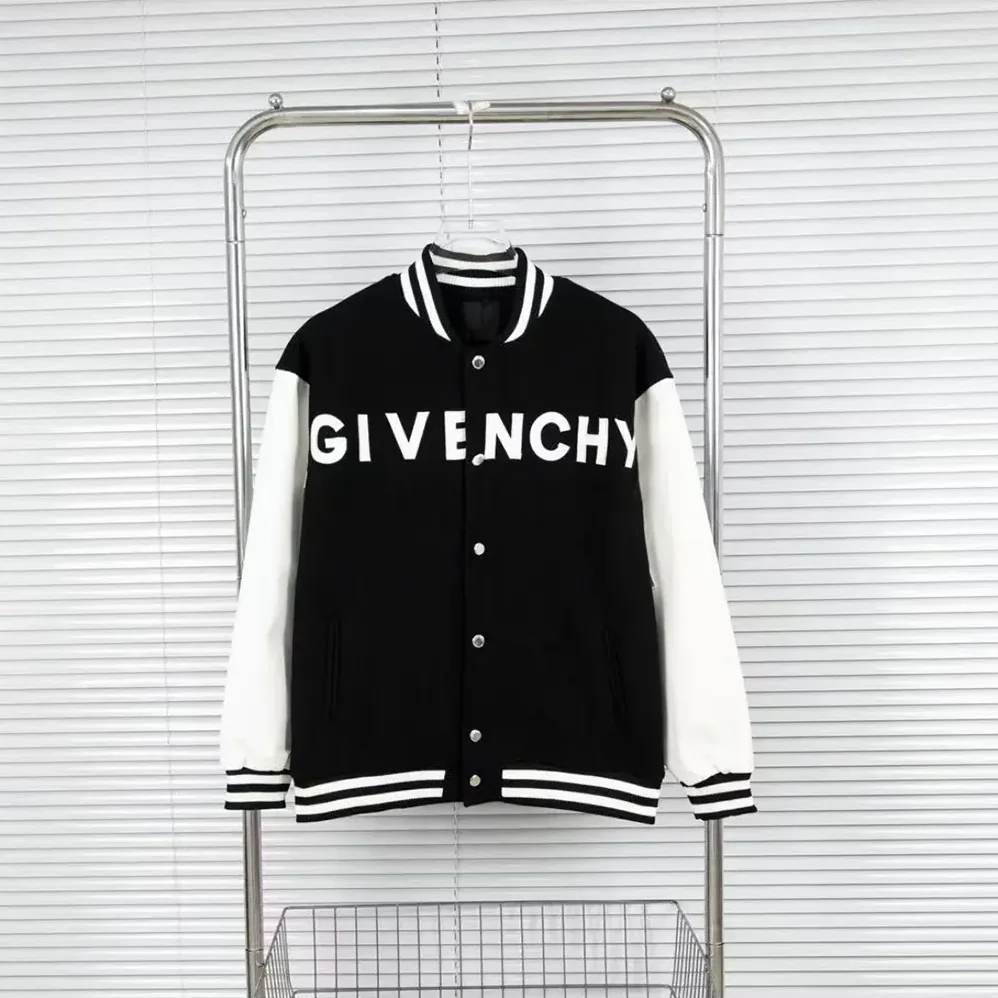 Givenchy Hooded Bomber Jacket in Wool and GIVENCHY Leather for Men in Black Givenchy Hooded Bomber Jacket in Wool and GIVENCHY Leather for Men in Black