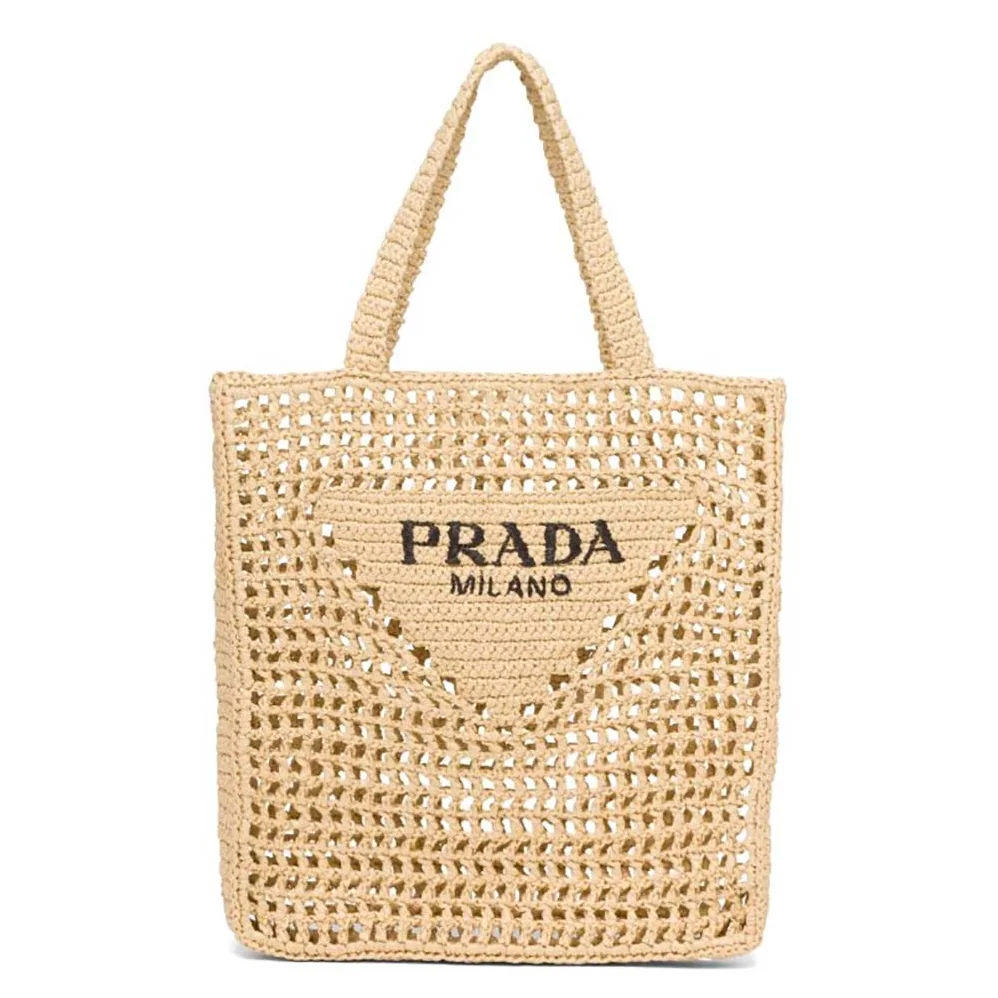 Prada Raffia Tote Bag for Women in Natural Prada Raffia Tote Bag for Women in Natural