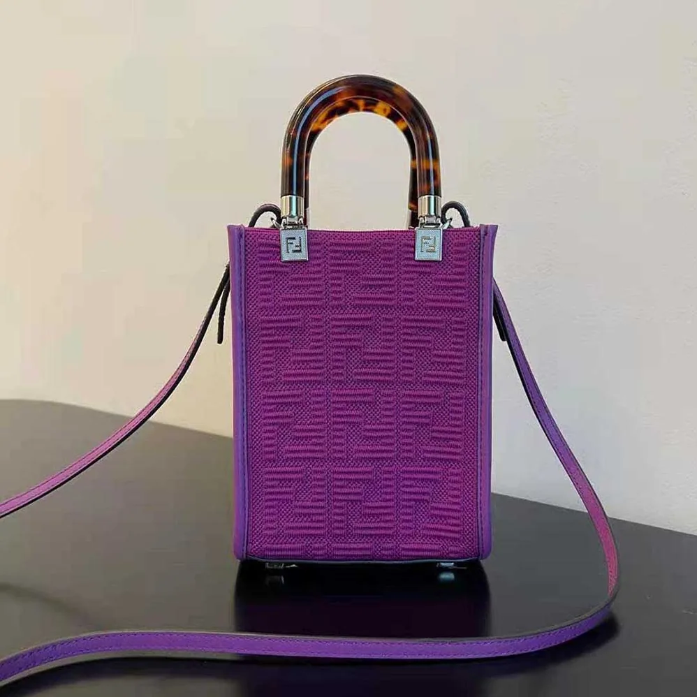 Fendi Mini Sunshine Shopper Purple FF Fabric Mini for Women in Bag Fendi Mini Sunshine Shopper Purple FF Fabric Mini for Women in Bag