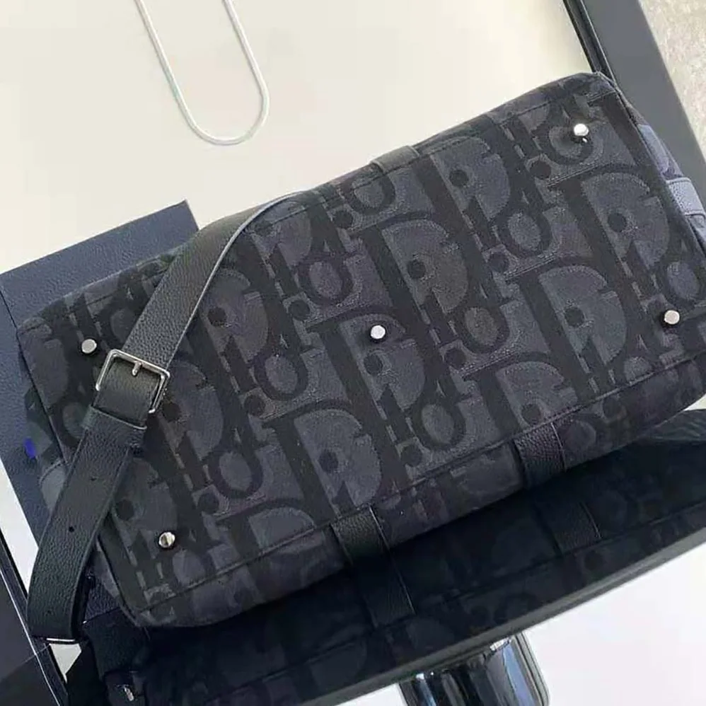 Dior Weekender 50 Bag Black Maxi Dior Oblique Jacquard for Men