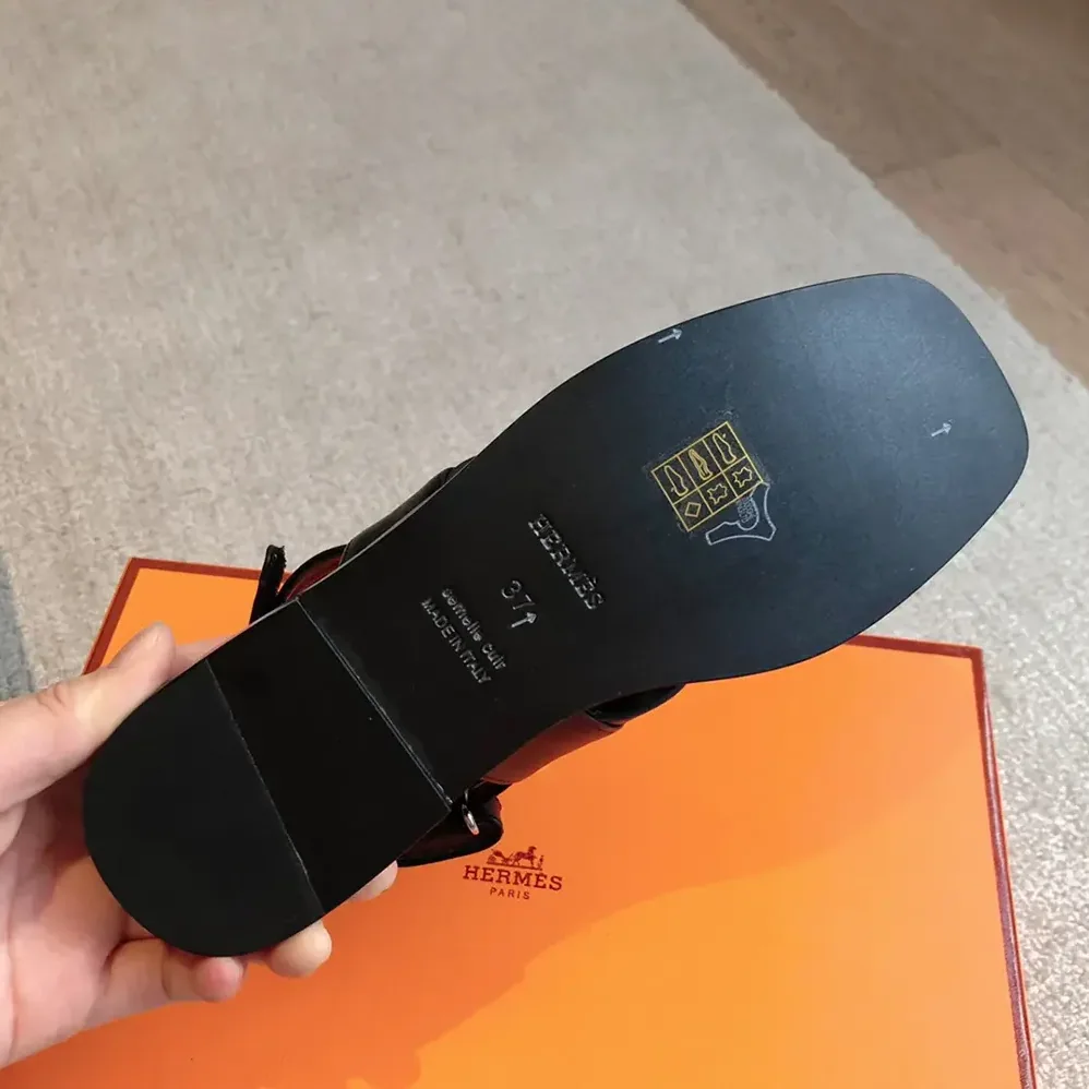 Hermes Ines Sandal-Black H241155Z for Women