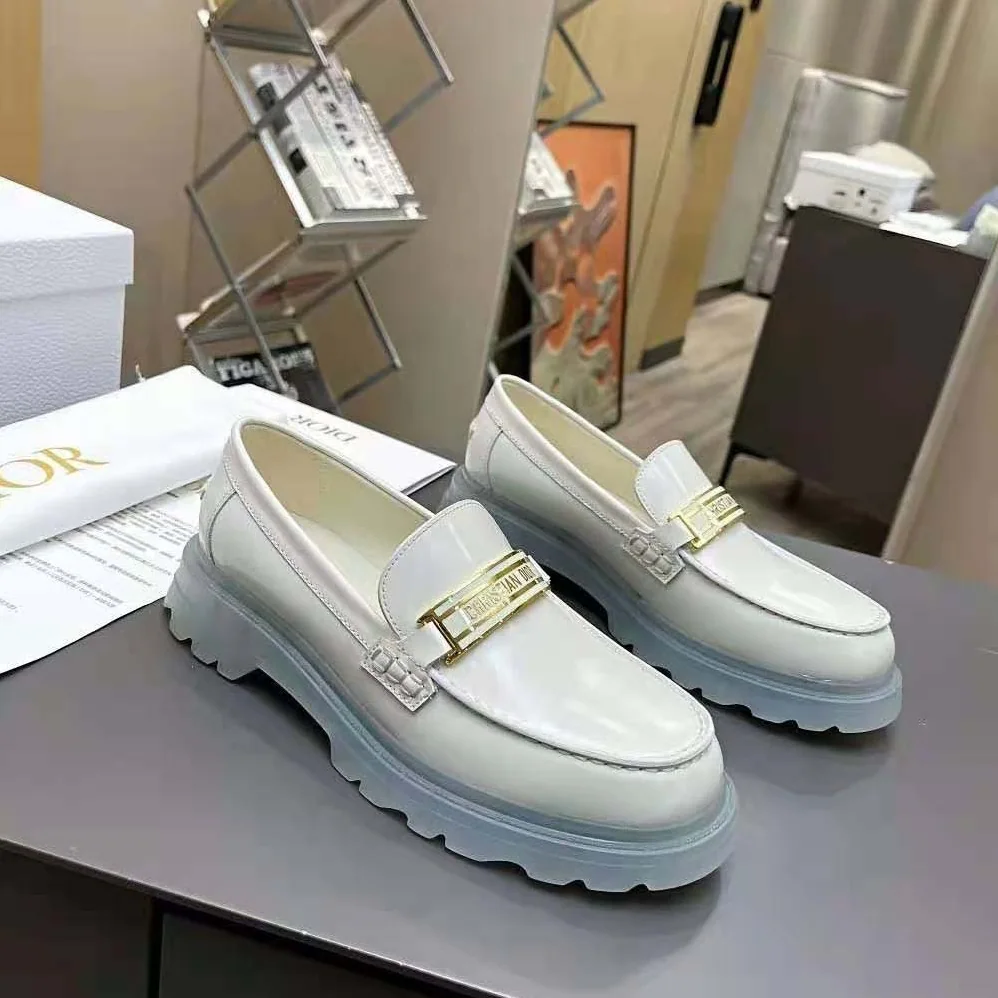 Dior Code Loafer White Brushed Calfskin for Women Dior Code Loafer White Brushed Calfskin for Women