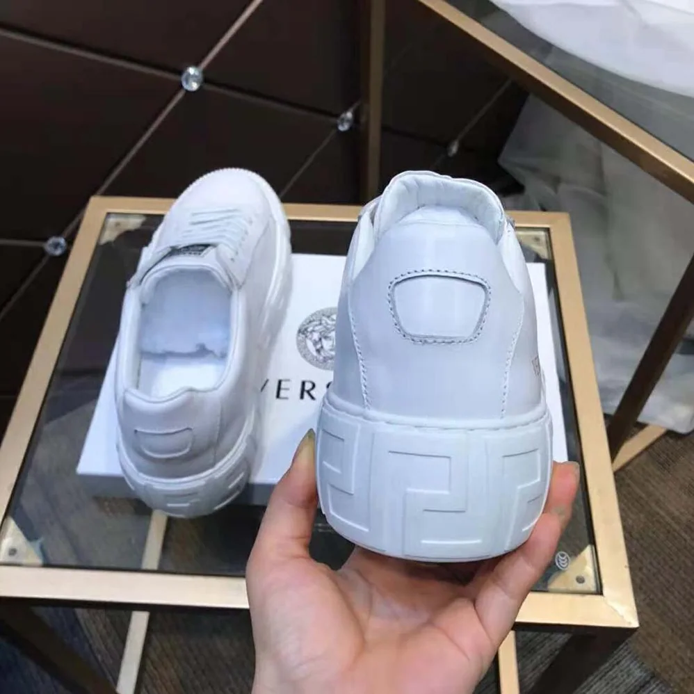 Versace A Classic Low Top Greca Sneakers for Women in White Versace A Classic Low Top Greca Sneakers for Women in White