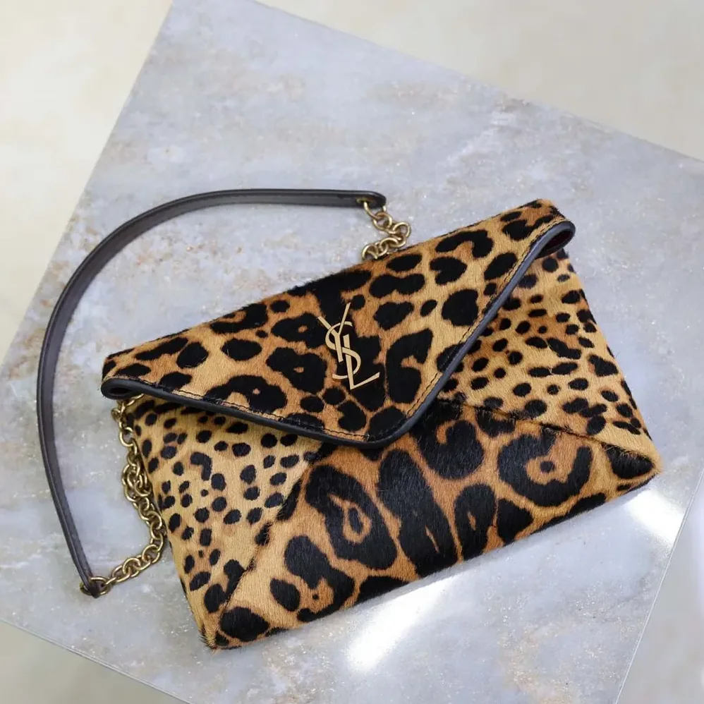 Saint Laurent YSL Cassandre Small Chain Pouch In Pony Hair Leather 19cm for Women Saint Laurent YSL Cassandre Small Chain Pouch In Pony Hair Leather 19cm for Women