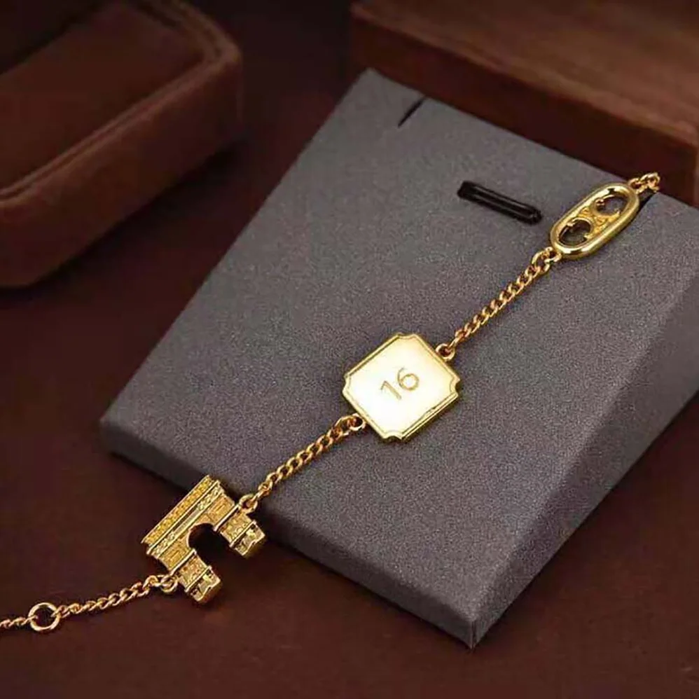 Celine Maillon Triomphe Signature Bracelet in Brass with Gold Finish for Women