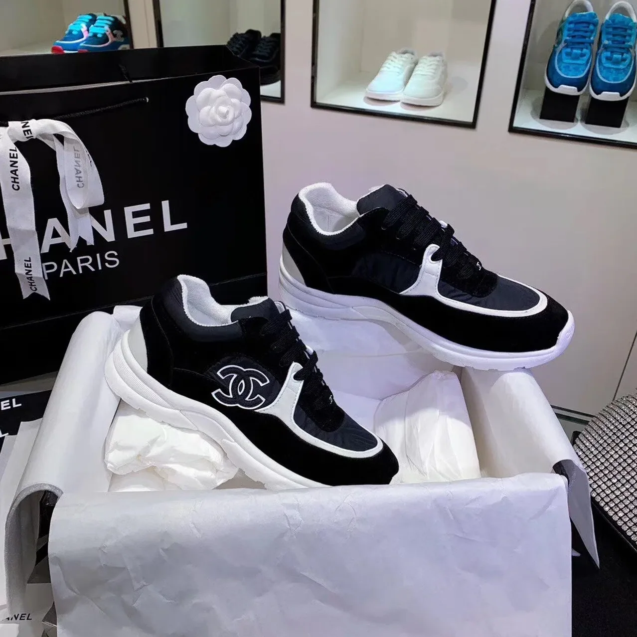 Chanel Sneakers Black/White , Shoes for Women