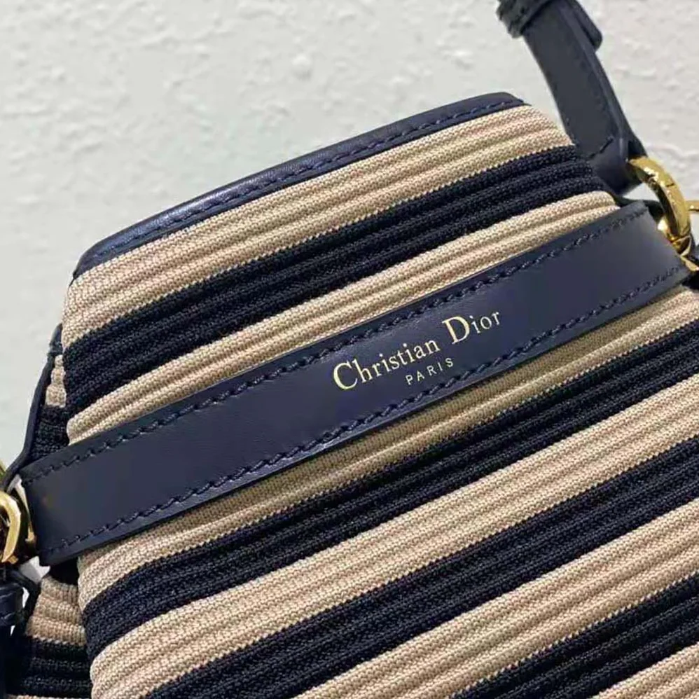 Dior Medium C'est Dior Bag Natural and Denim Blue Marinière Raffia for Women