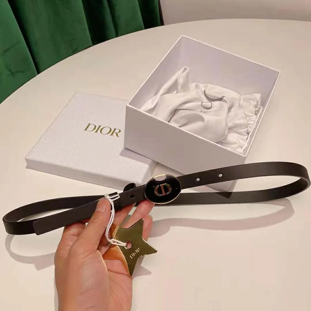 Dior Teddy-D Belt Smooth Calfskin-15 MM for Women in Black