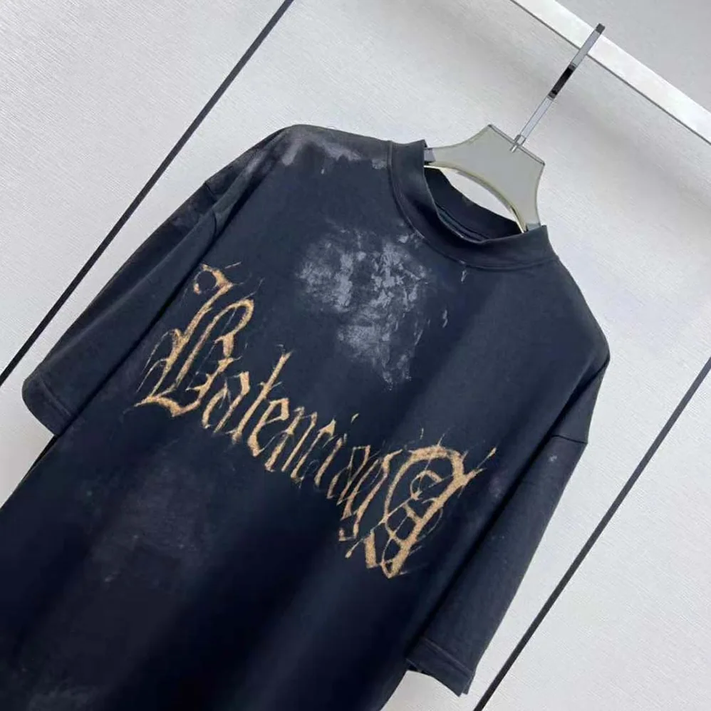 Balenciaga Heavy Metal Tight T-Shirt Small Fit in Black Faded for Women