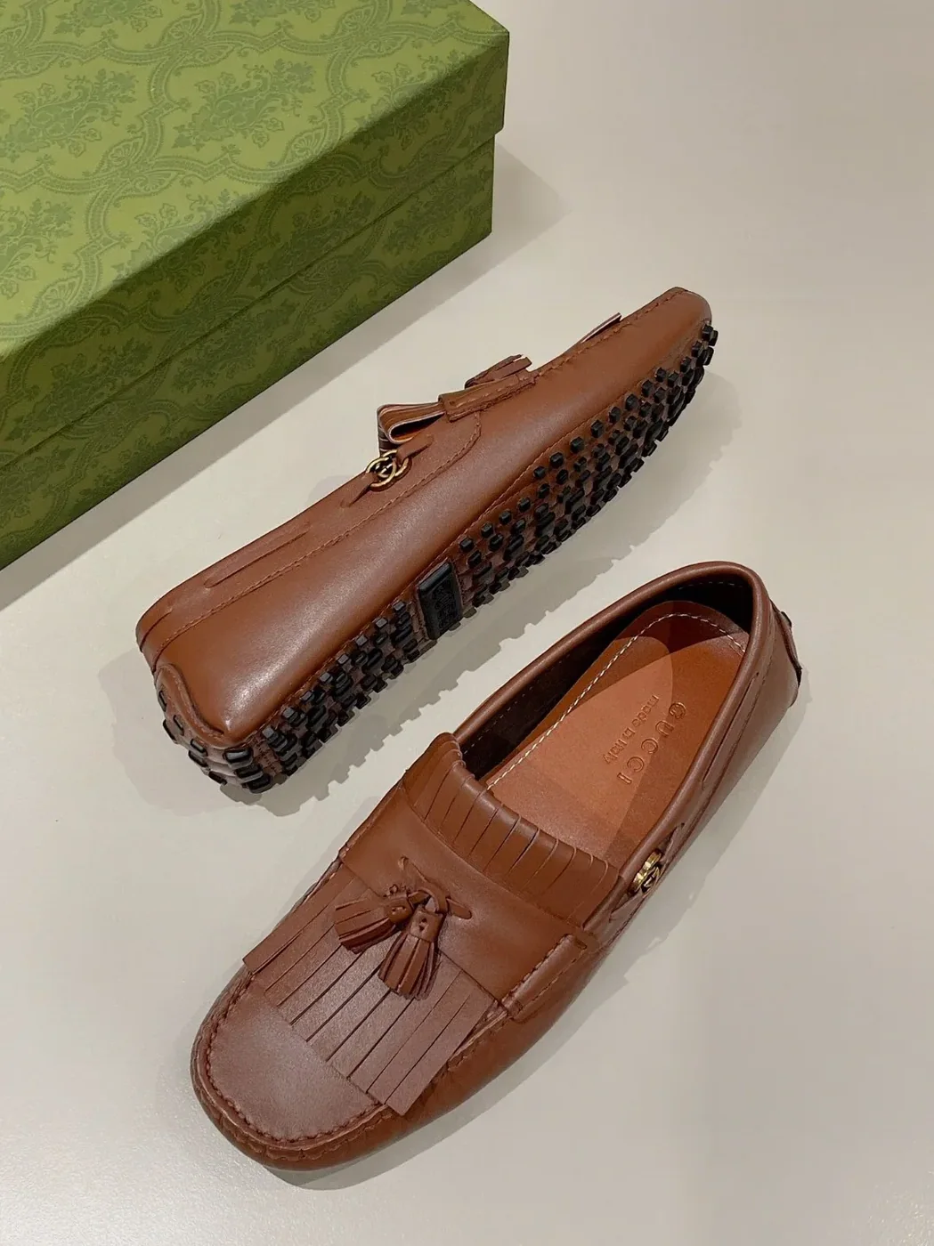 Gucci Loafer With Driver Interlocking G Brown for Men Gucci Loafer With Driver Interlocking G Brown for Men