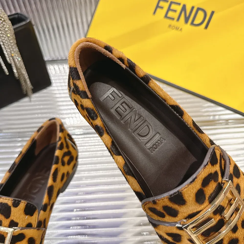 Fendi Baguette Printed Cavallino Calfskin Loafers for Women Fendi Baguette Printed Cavallino Calfskin Loafers for Women