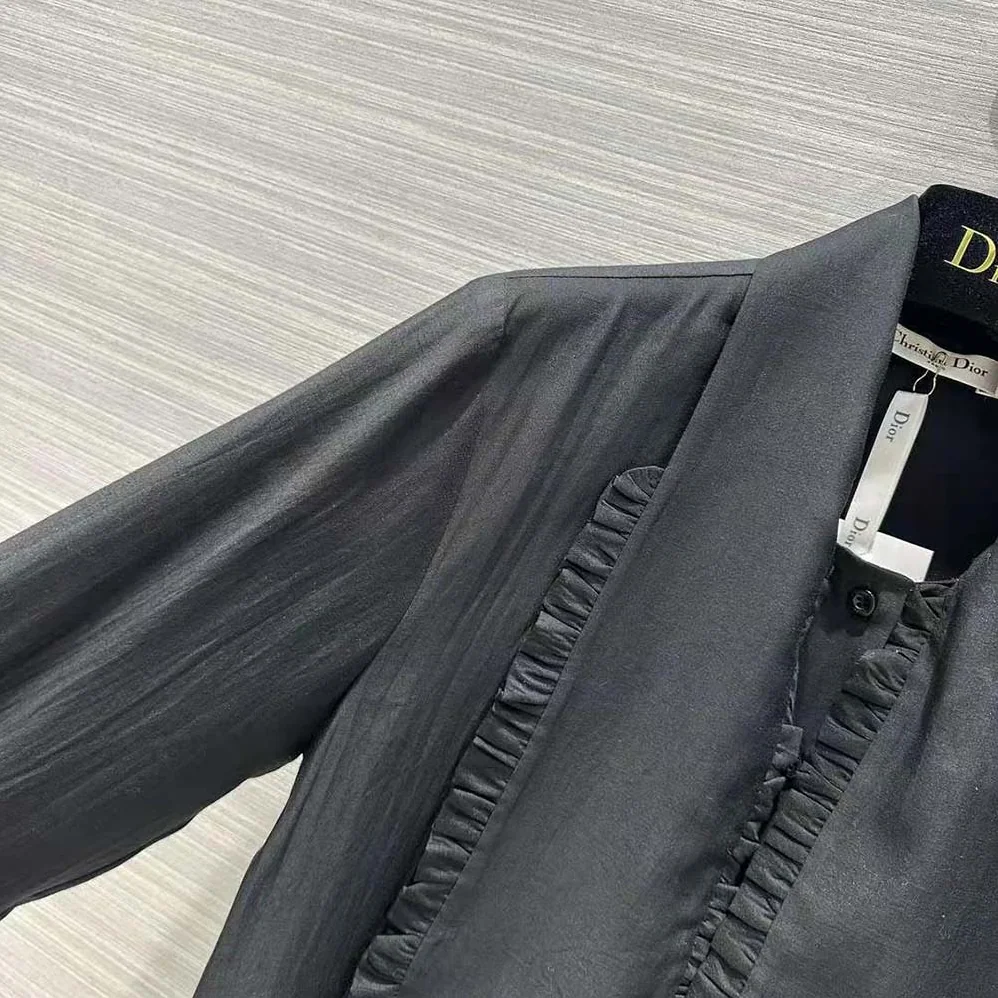 Dior Ascot Blouse Black Silk Twill for Women Dior Ascot Blouse Black Silk Twill for Women