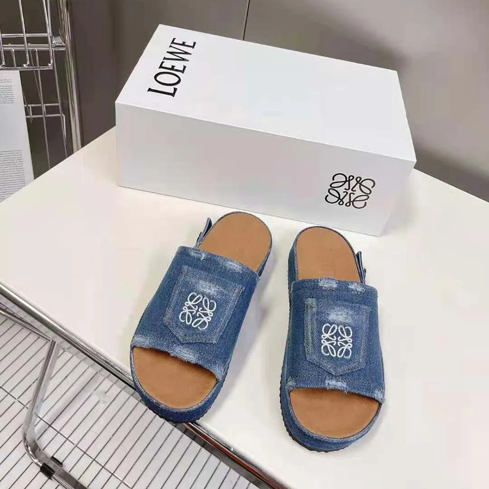 Loewe Deconstructed Slide in Denim for Women in Navy Loewe Deconstructed Slide in Denim for Women in Navy