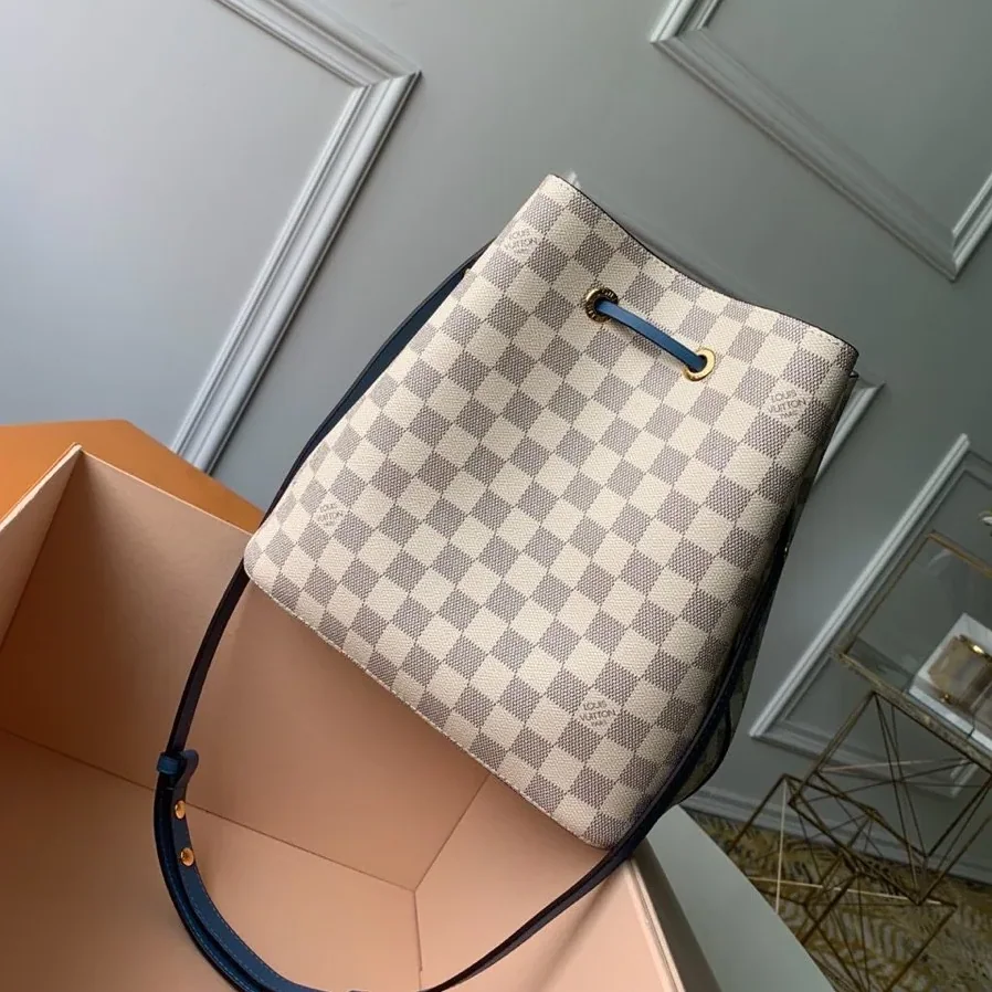Louis Vuitton NeoNoe MM Bucket Bag Damier Azur Canvas Bleuet Blue Louis Vuitton NeoNoe MM Bucket Bag Damier Azur Canvas Bleuet Blue