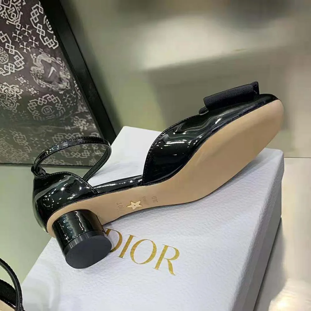 Dior Idylle Ballet Pump Black Patent Calfskin and Grosgrain for Women Dior Idylle Ballet Pump Black Patent Calfskin and Grosgrain for Women