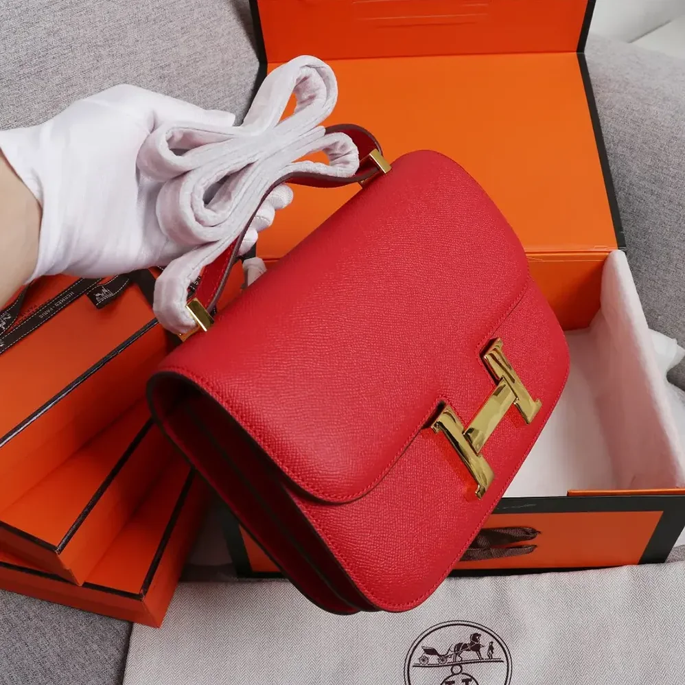 Hermes Constance 18 Bag Epsom Leather for Women in Red/Gold Hermes Constance 18 Bag Epsom Leather for Women in Red/Gold