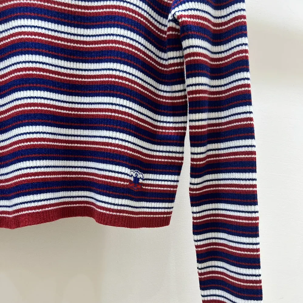 Celine Turtleneck Sweater In Striped Ribbed Wool for Women Celine Turtleneck Sweater In Striped Ribbed Wool for Women