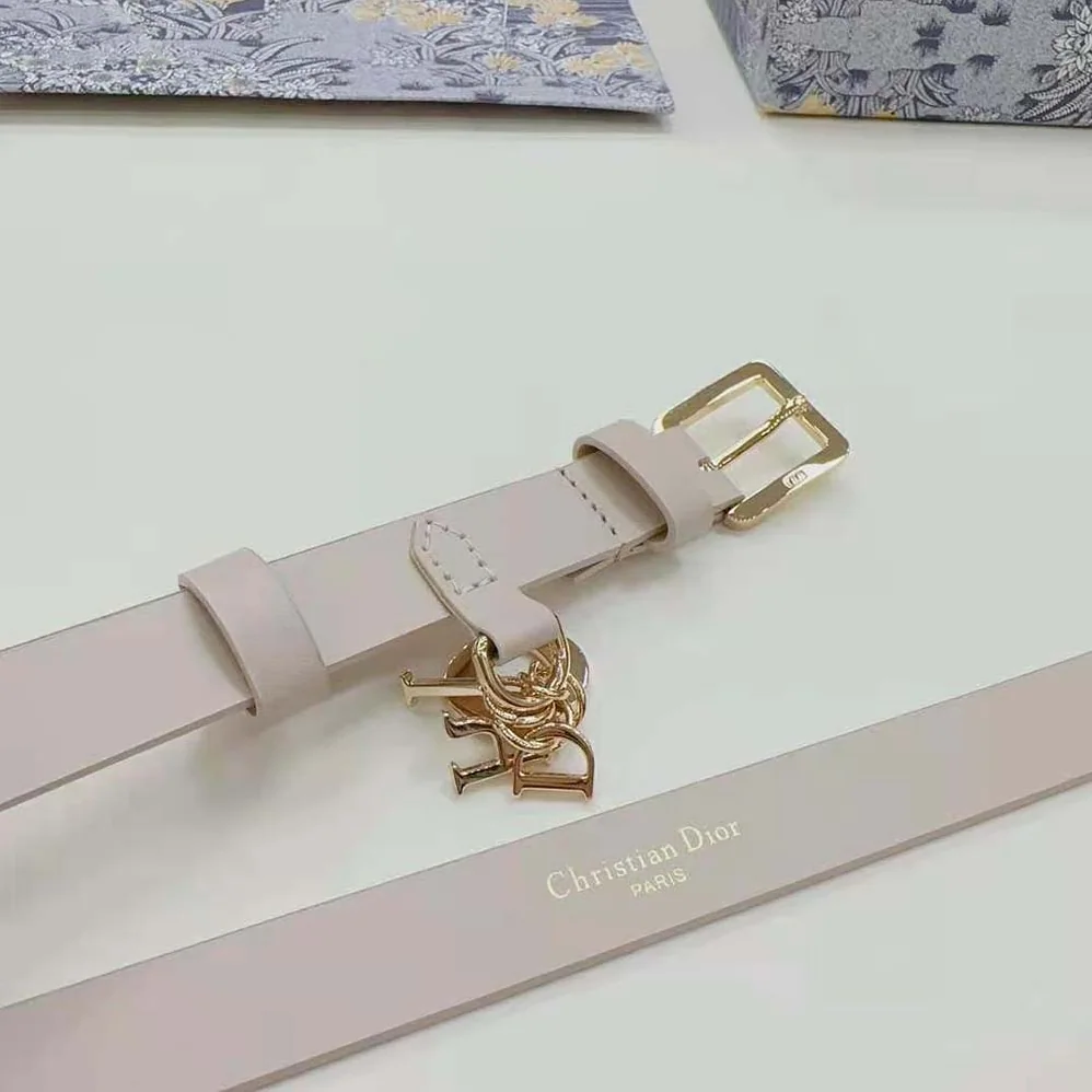 Dior Miss Dior Belt White Smooth Calfskin 20 MM for Women