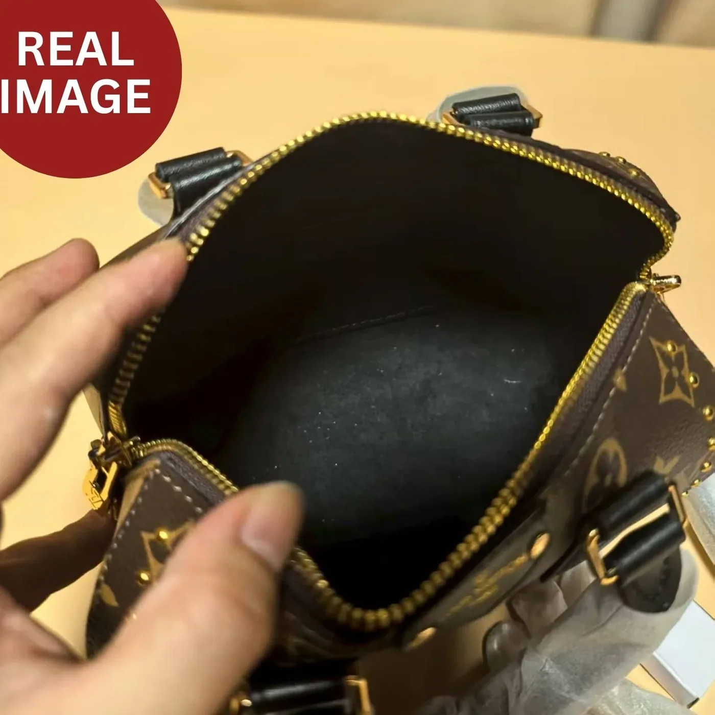 Louis Vuitton Speedy Trunk 20 Top Handle Bag in Monogram Canvas Gold Hardware Louis Vuitton Speedy Trunk 20 Top Handle Bag in Monogram Canvas Gold Hardware