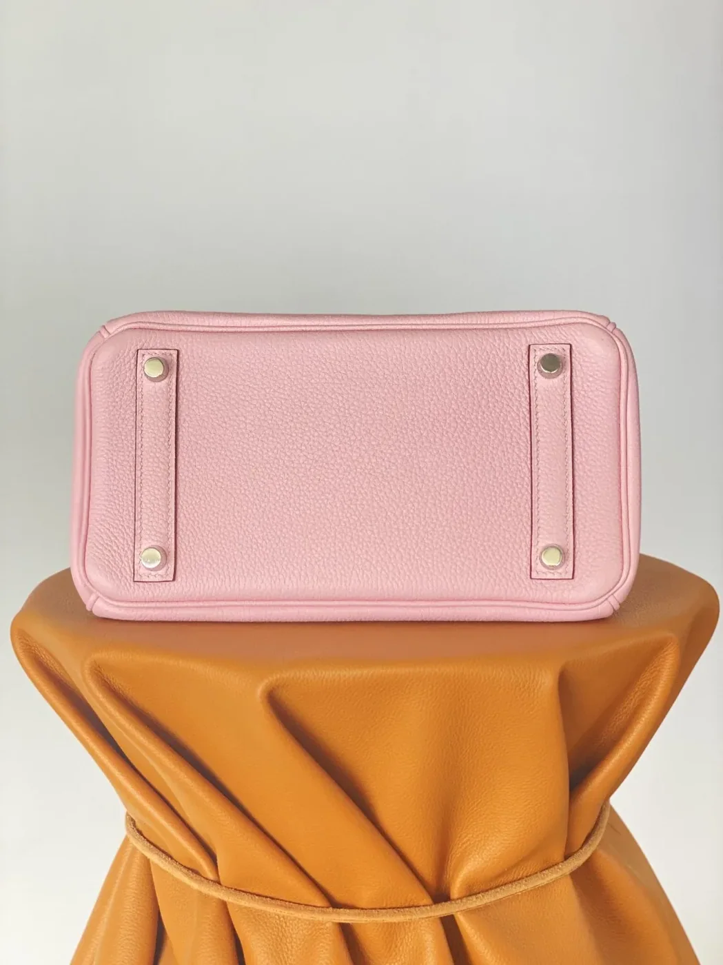 Hermes Birkin Top Handle Bag / Nata Togo Leather Pink Silver Hardware