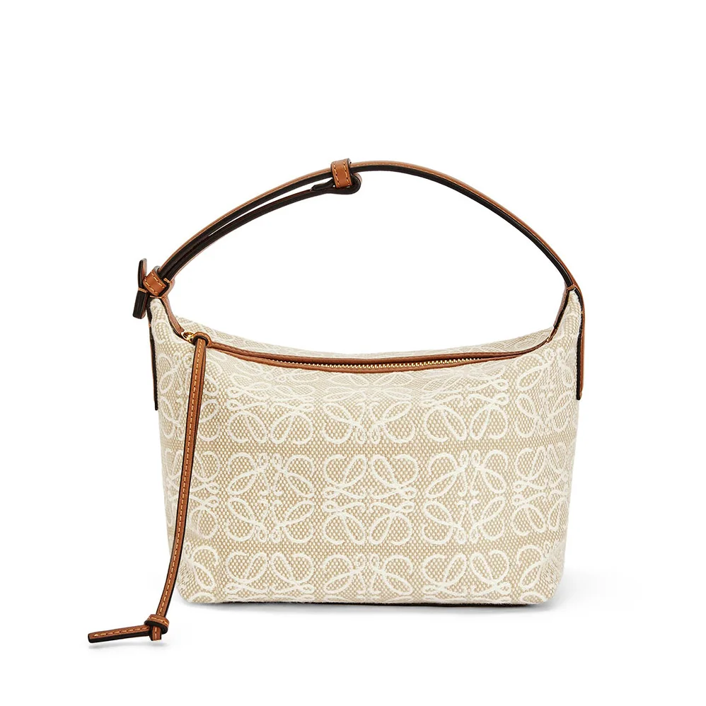 Loewe Small Cubi Bag in Anagram Jacquard and Calfskin for Women Loewe Small Cubi Bag in Anagram Jacquard and Calfskin for Women
