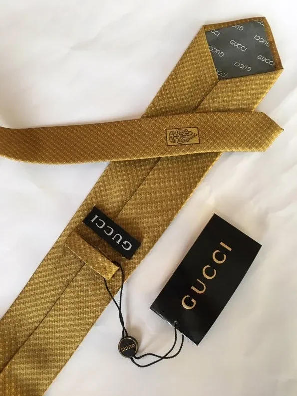 Gucci Silk Tie Yellow GG for Men