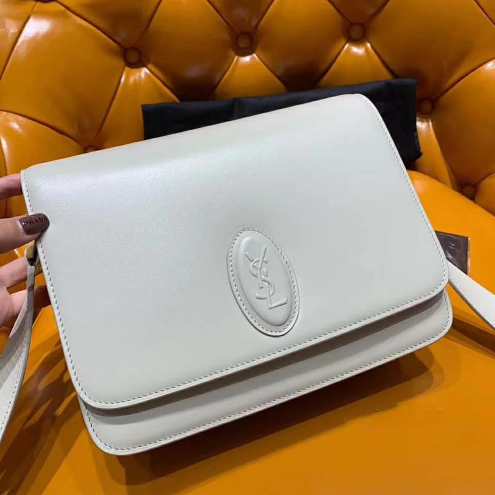 Saint Laurent YSL Le 61 Medium Saddle Bag Smooth for Women in White