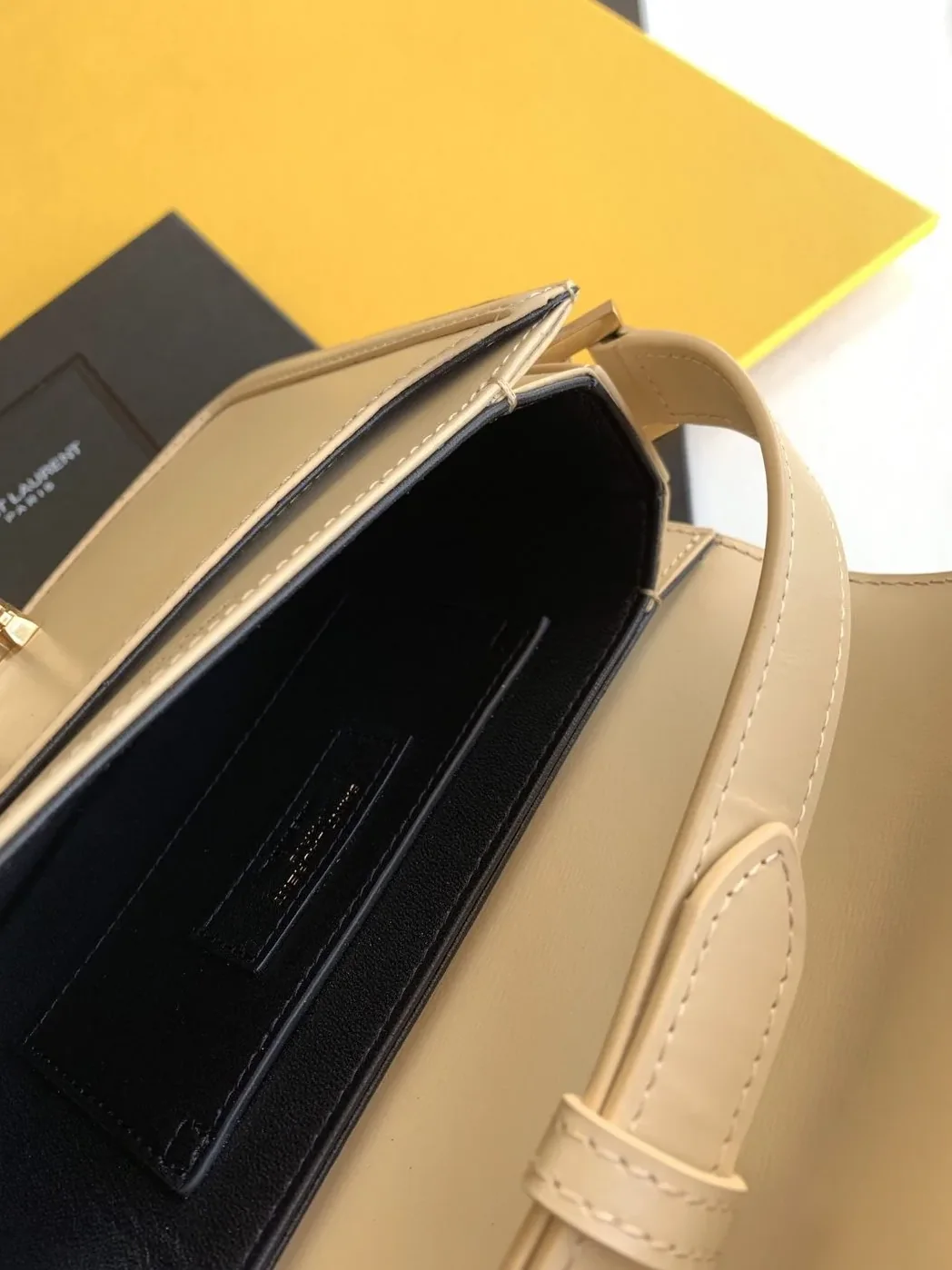 Saint Laurent Solferino Small Satchel Bag Beige In Box With Gold Hardware in YSl Saint Laurent Solferino Small Satchel Bag Beige In Box With Gold Hardware in YSl
