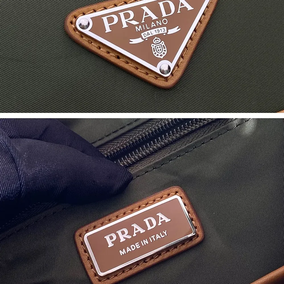 Prada Re-Nylon and Leather Backpack for Men in Dark Green Prada Re-Nylon and Leather Backpack for Men in Dark Green