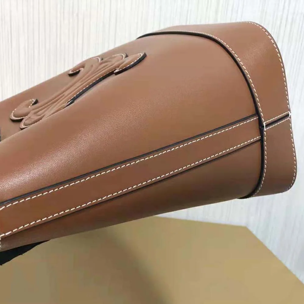 Celine Small Bucket Cuir Triomphe in Smooth Calfskin for Women in Brown
