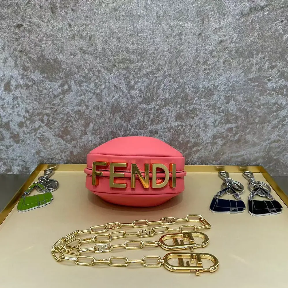 Fendi Nano Fendigraphy Pink Leather Charm for Women