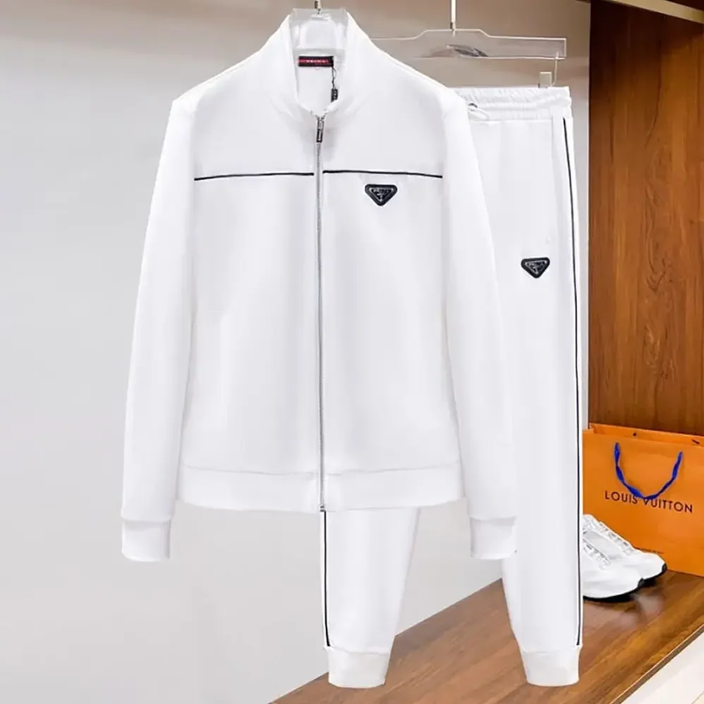 Prada Sweatpants with Re-Nylon Details for Men in White Prada Sweatpants with Re-Nylon Details for Men in White