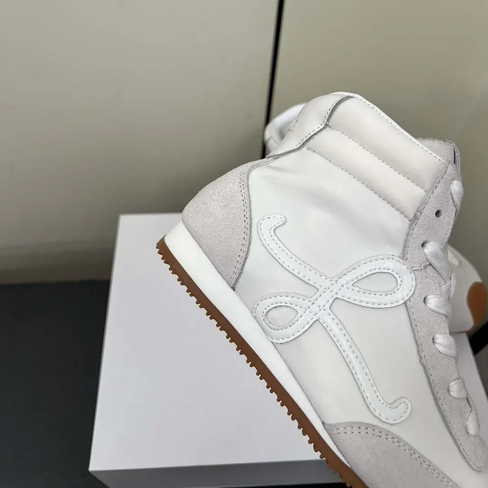 Loewe Ballet Runner 2.0 High-top in Nylon and Calfskin for Unisex in White