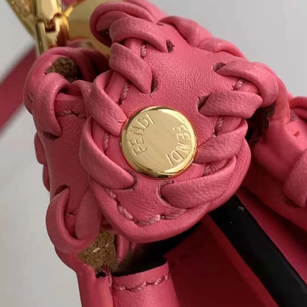Fendi Peekaboo ISeeU Petite Pink Padded Calfskin Leather Bag for Women