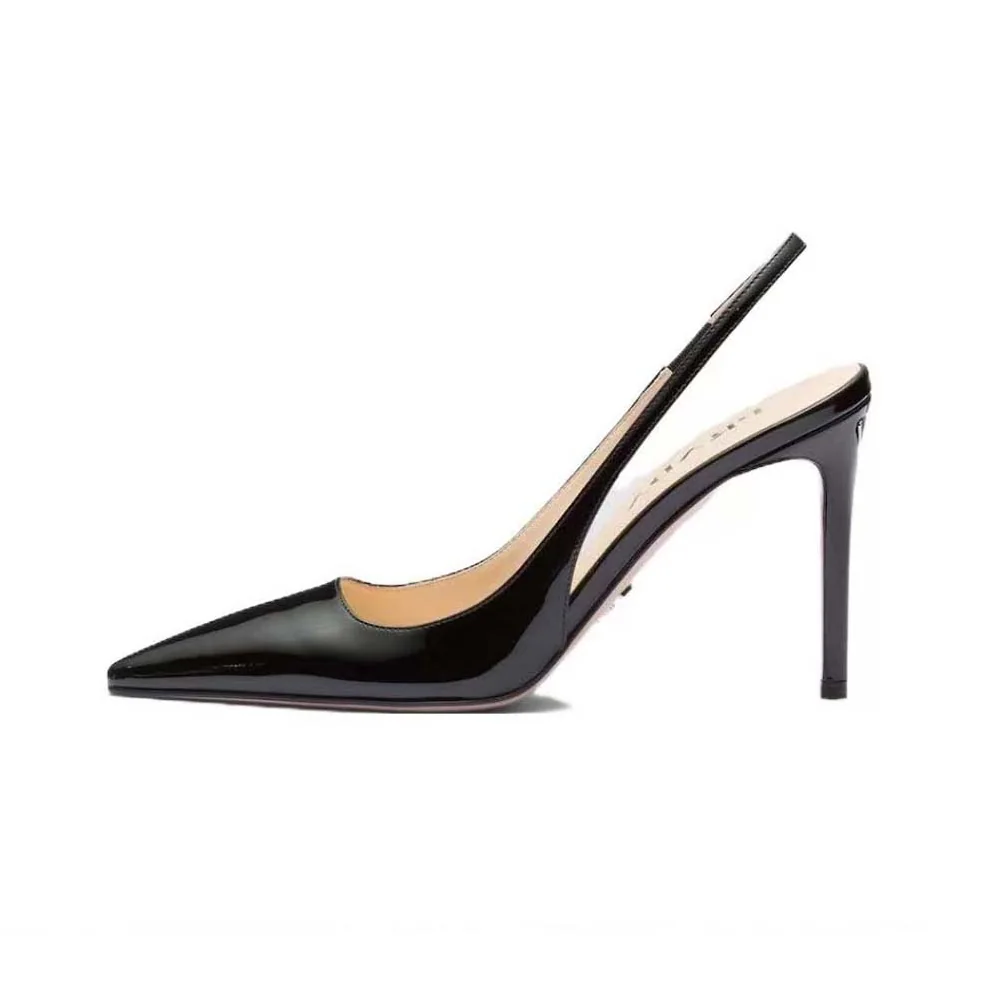 Prada Patent Leather Slingbacks for Women in Black