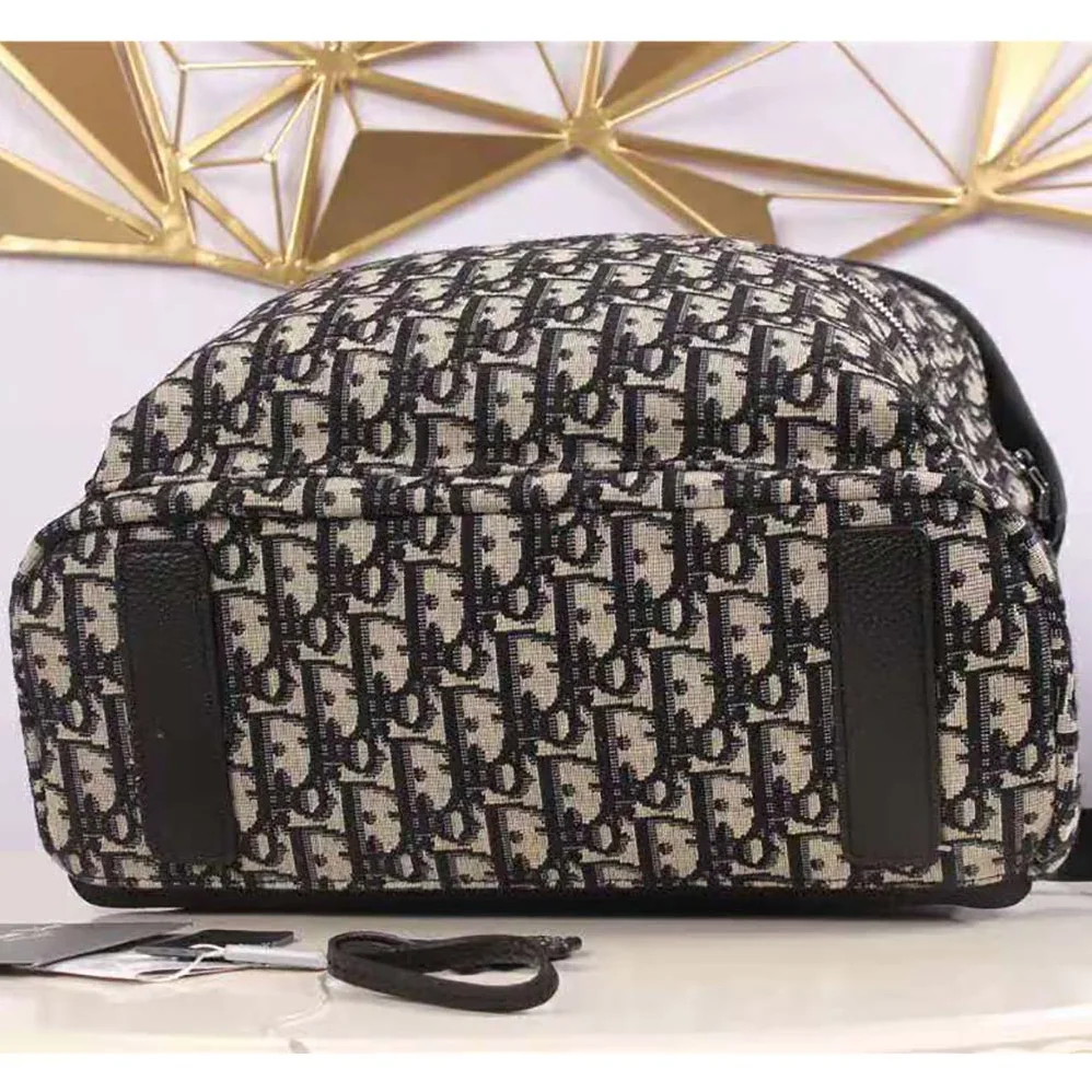 Dior Rider Backpack Beige and Black Dior Oblique Jacquard for Men