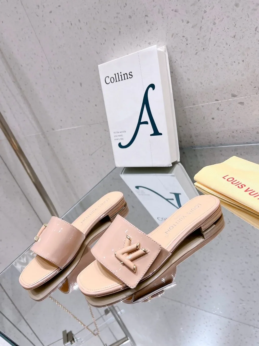 Louis Vuitton Shake Flat Mule Beige Louis Vuitton Shake Flat Mule Beige
