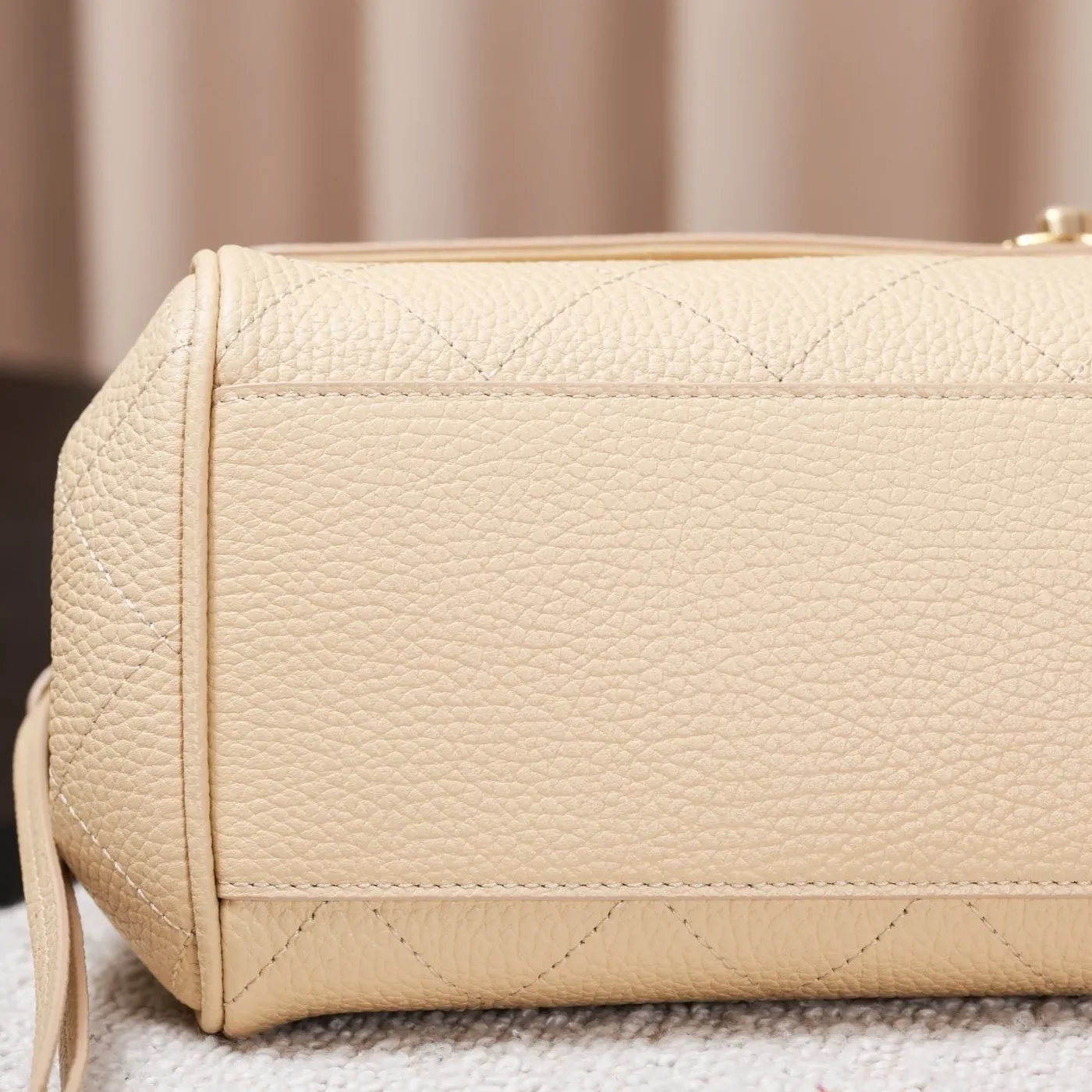 Chanel Small Shopping Shoulder Bag in Light Beige Gold Hardware Chanel Small Shopping Shoulder Bag in Light Beige Gold Hardware