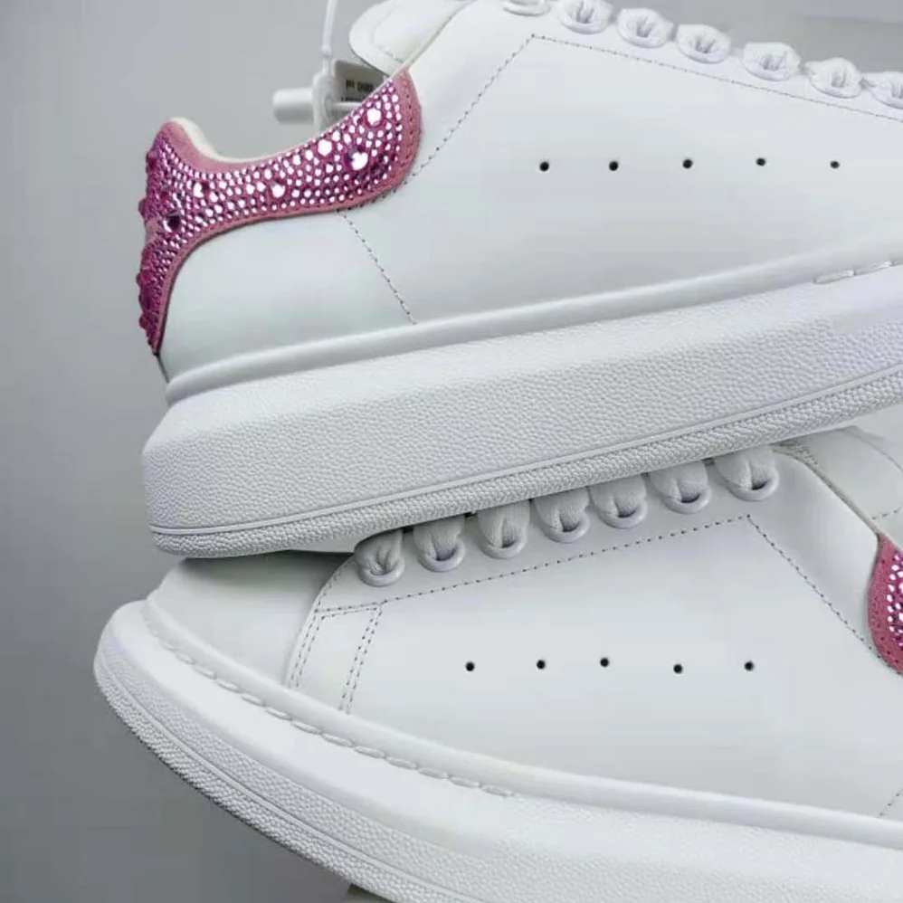Alexander Mcqueen Oversized Sneaker in White for Women in halo Pink Alexander Mcqueen Oversized Sneaker in White for Women in halo Pink