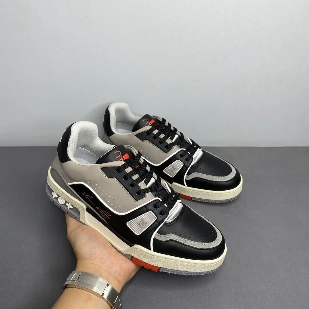 Louis Vuitton Trainer Sneaker Mix Of Materials Black