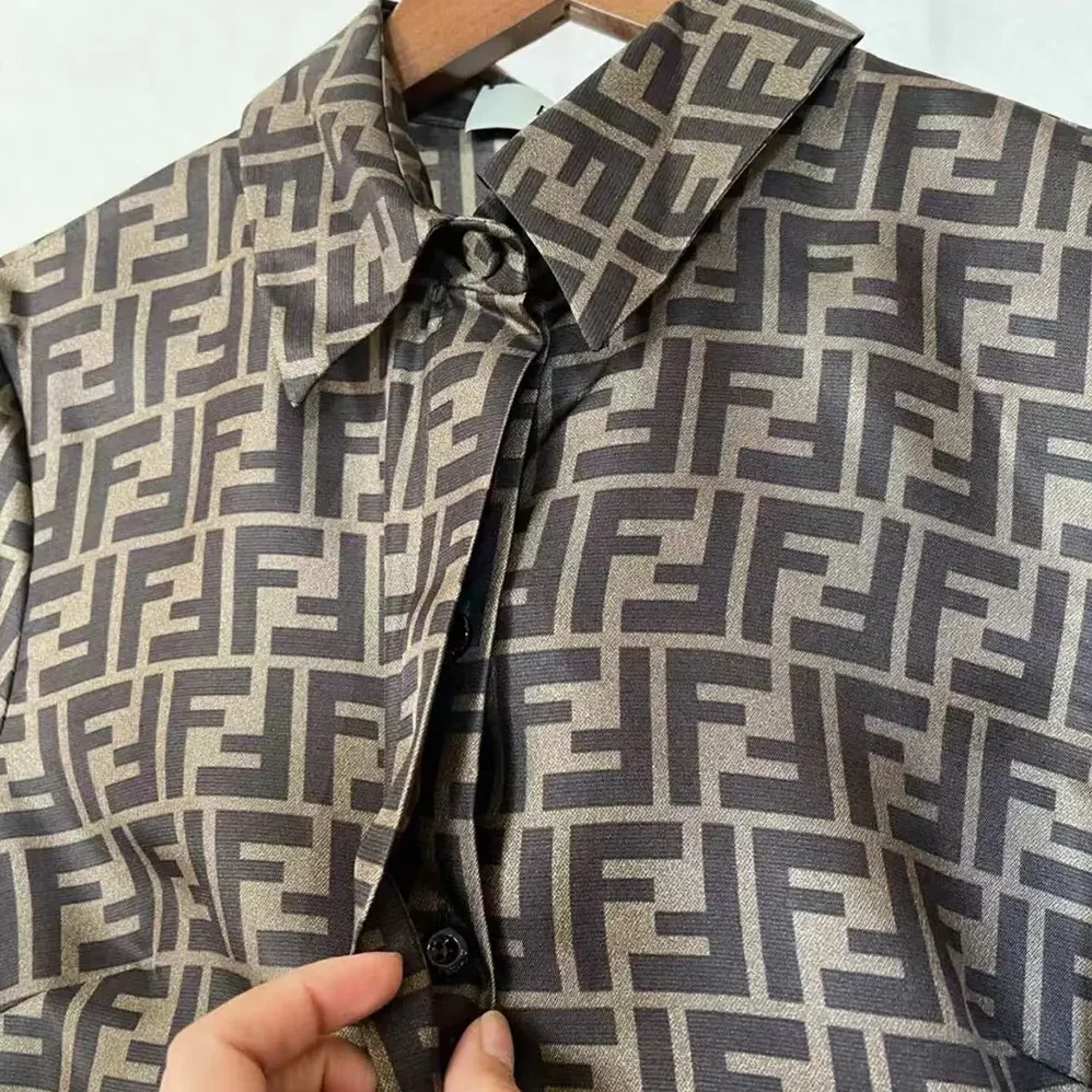 Fendi Brown FF Twill Top for Women
