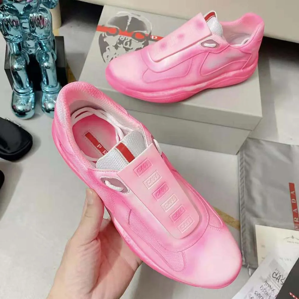 Prada Cass x Prada Americas Cup Rel3ase Sneakers for Unisex in Pink Prada Cass x Prada Americas Cup Rel3ase Sneakers for Unisex in Pink