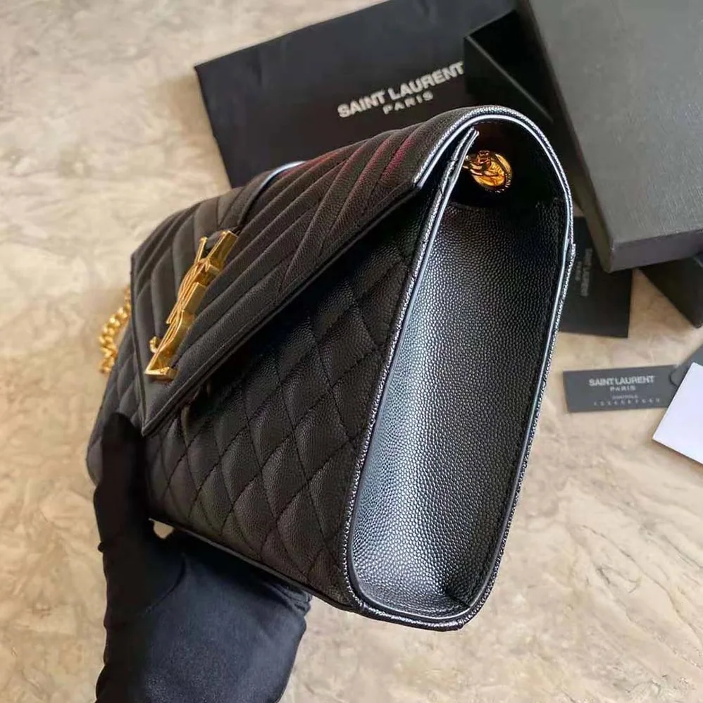 Saint Laurent YSL Envelope Medium Bag in Mix Matelasse Grain DE Poudre Embossed Leather for Women Saint Laurent YSL Envelope Medium Bag in Mix Matelasse Grain DE Poudre Embossed Leather for Women