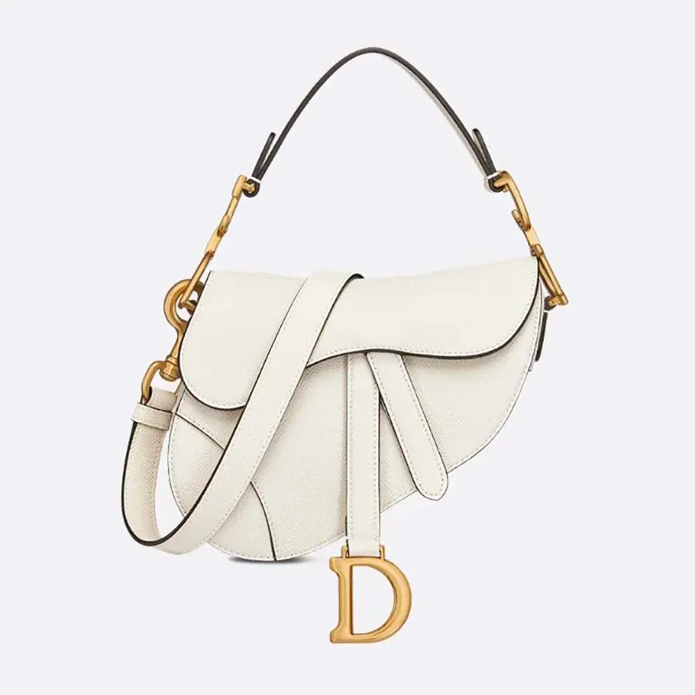 Dior Mini Saddle Bag with Strap Latte Grained Calfskin for Women Dior Mini Saddle Bag with Strap Latte Grained Calfskin for Women