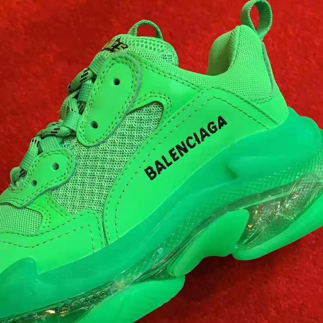 Balenciaga Triple S Clear Sole Trainers Oversized Multimaterial Sneakers for Unisex