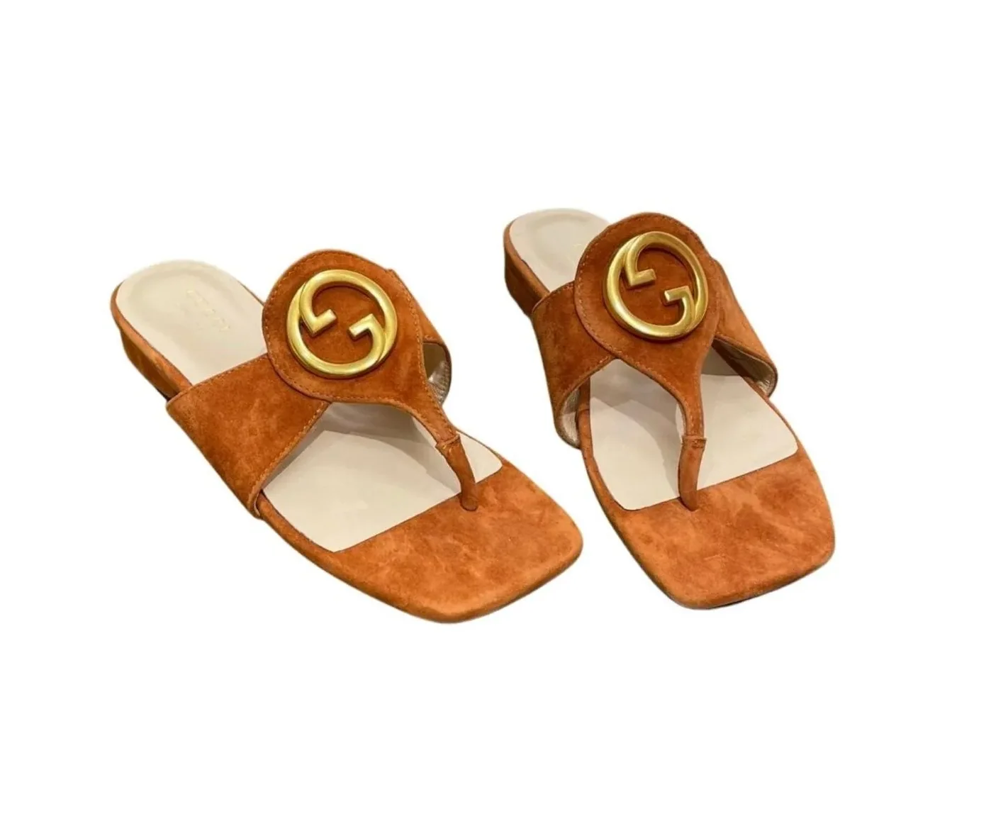 Gucci Blondie Thong Sandal In Soft Brown