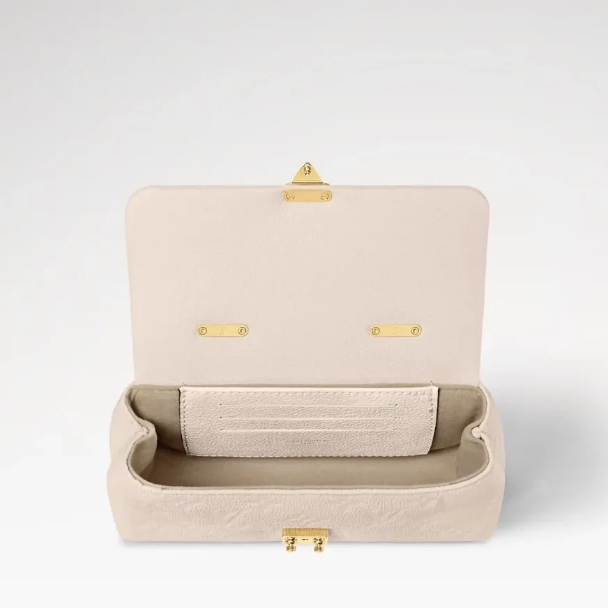 Louis Vuitton Nano Madeleine Top Handle Bag / Cream Monogram Empreinte Gold Hardware