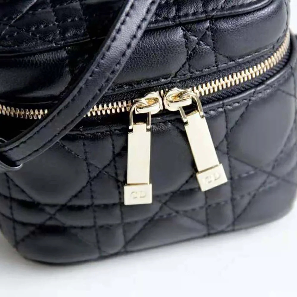 Dior Micro Lady Dior Vanity Case Cannage Lambskin for Women in Black Dior Micro Lady Dior Vanity Case Cannage Lambskin for Women in Black